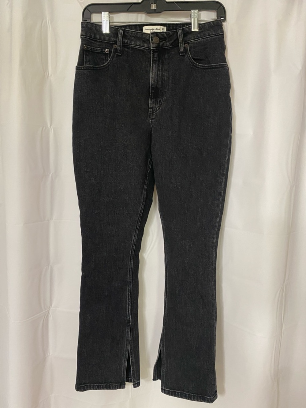 Abercrombie & Fitch The Skinny High Rise Split Hem Jeans Curve Sz 27/4 Short